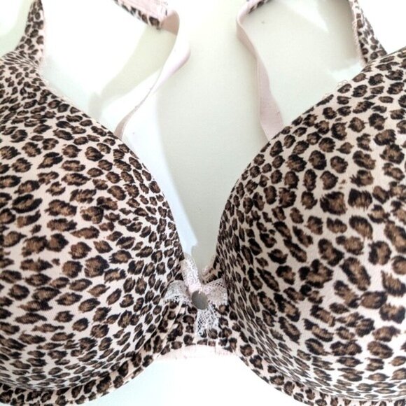 VS Lined Perfect Coverage Leopard Print 36C - Picture 2 of 5